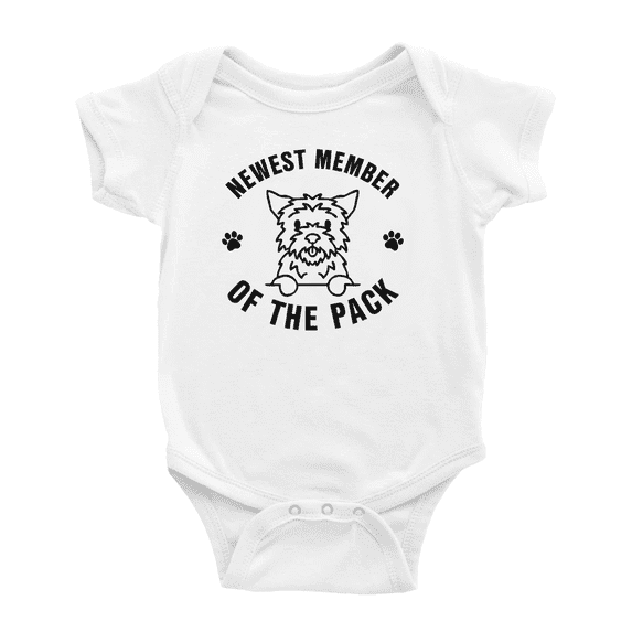 Newest Member of The Pack Affenhuahua Dog Baby Romper Infant Boy Girl