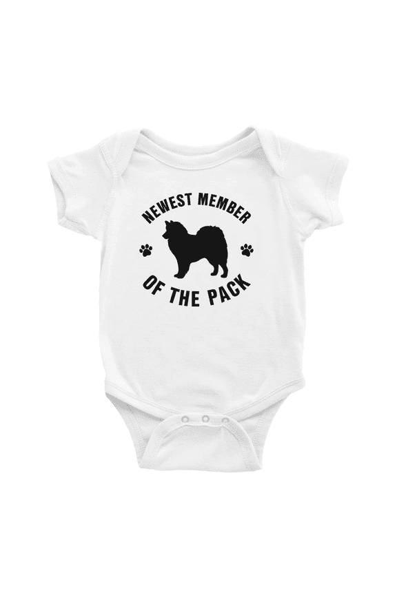 Newest Member of The Pack American Eskimo Dog Funny Baby Jumpsuits Boy Girl