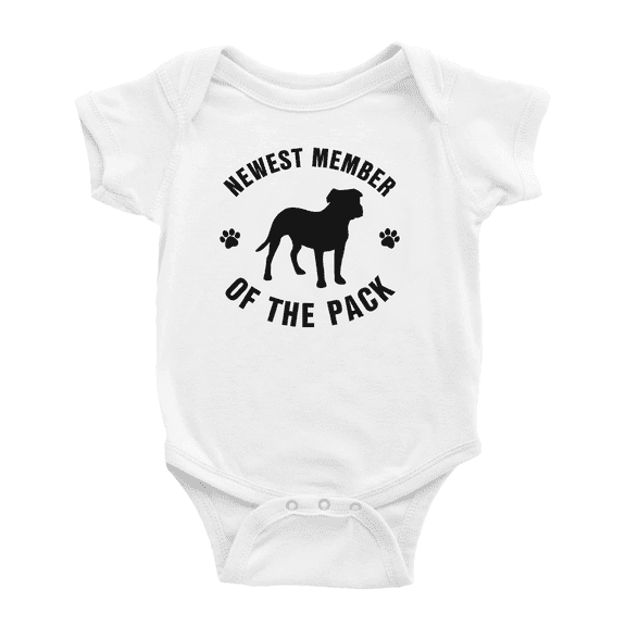 Newest Member of The Pack American Pit Bull Terrier Dog Cute Baby Jumpsuits Boy Girl