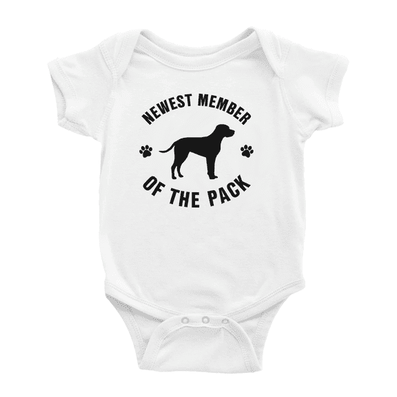 Newest Member of The Pack Braque du Bourbonnais Dog Funny Baby Jumpsuits Boy Girl