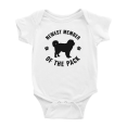 thumbnail image 1 of Newest Member of The Pack Caucasian Shepherd Dog Baby Romper Infant Boy Girl, 1 of 5