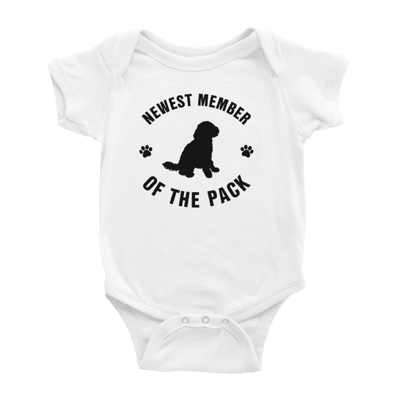 Newest Member of The Pack Cavapoo Dog Funny Baby Romper Boy Girl