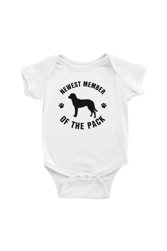 Newest Member of The Pack Chesapeake Bay Retriever Dog Funny Baby Bodysuit