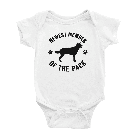 Newest Member of The Pack Chinook Dog Cute Baby Bodysuit