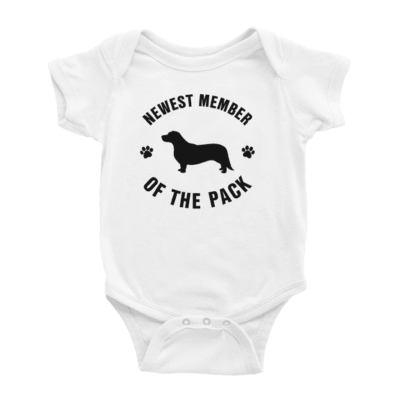 Newest Member of The Pack Corgidor Dog Cute Baby Bodysuit Boy Girl