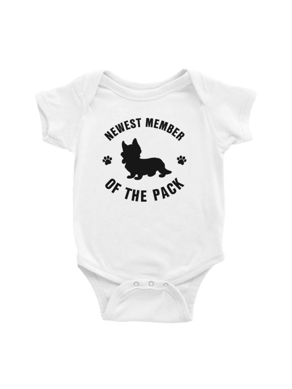 Newest Member of The Pack Pembroke Welsh Corgi Dog Cute Baby Jumpsuits Boy Girl