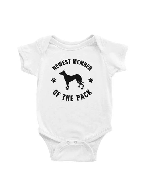 Newest Member of The Pack Pharaoh Hound Dog Funny Baby Romper Boy Girl