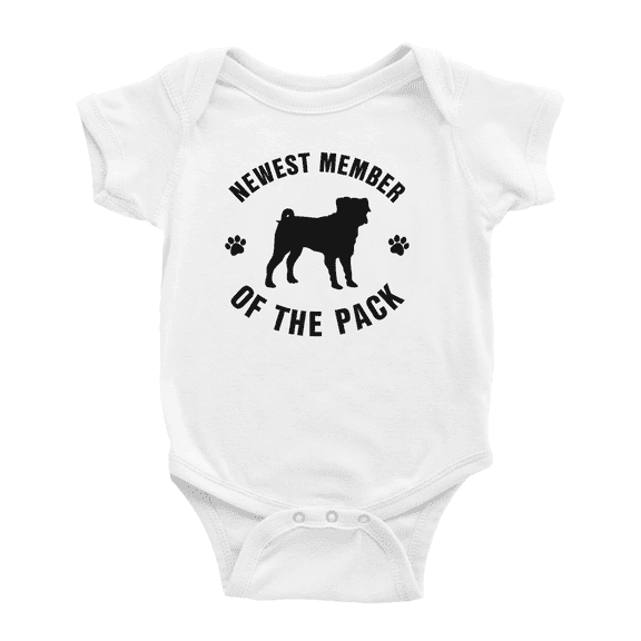 Newest Member of The Pack Pug Dog Funny Baby Jumpsuits Boy Girl