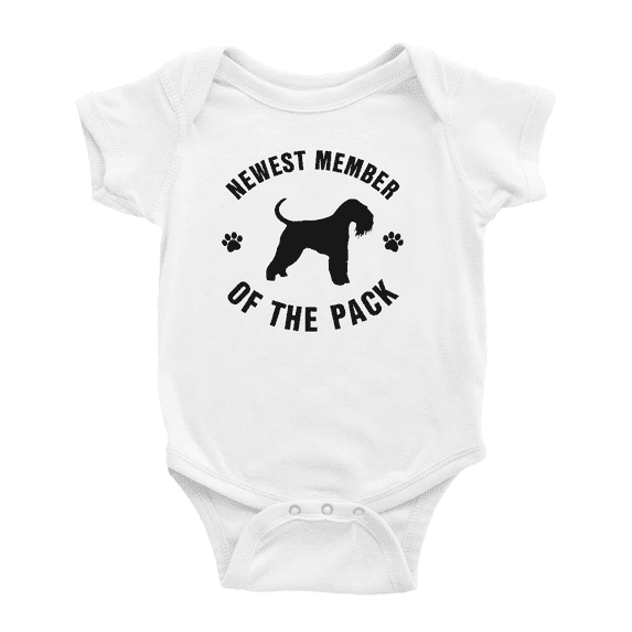 Newest Member of The Pack Standard Schnauzer Dog Funny Baby Bodysuit Boy Girl