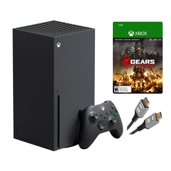Newest Microsoft Xbox Series X–Gaming Console System- 1TB SSD Black X Version with Disc Drive Bundle with Gears Tactics Full Game and MTC6 High Speed HDMI Cabel