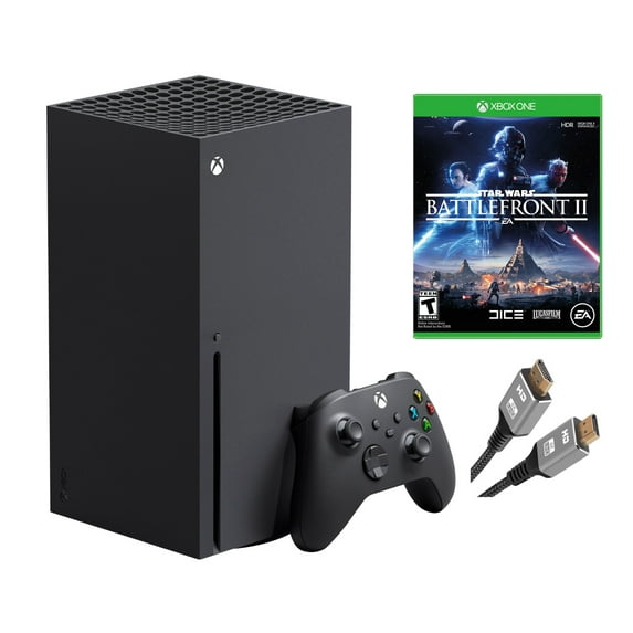 Newest Microsoft Xbox Series X–Gaming Console System- 1TB SSD Black X Version with Disc Drive Bundle with Star Wars Battlefront II Full Game and MTC8 High Speed HDMI Cabel