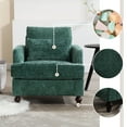 thumbnail image 1 of Newest Mid Century Modern Tufted Chenille Club Chair with Studded Detail, Removable Cushion for Living Room & Reading Nook,Emerald, 1 of 5