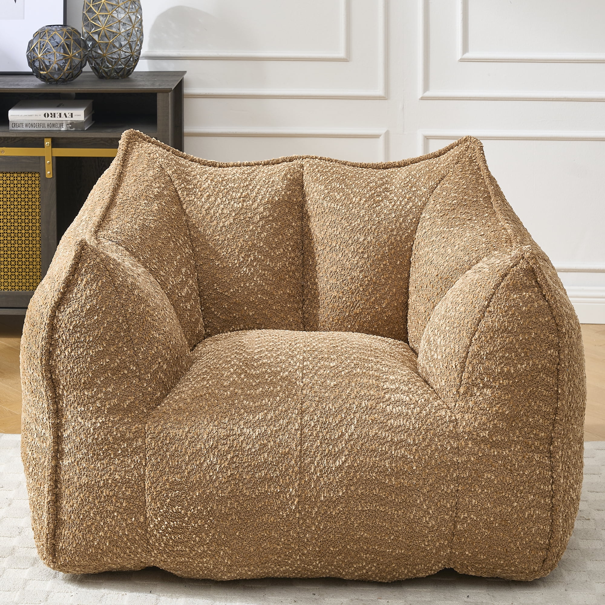 Newest Modern Chenille Bean Bag with Soft Cushioning - 2-Seater for Reading/TV Watching in Living Room/Study