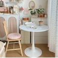 thumbnail image 1 of Newest Modern Tulip Table,Round Dining Table with MDF Top and Steel Base for Kitchen & Small Space,White, 1 of 13