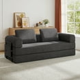 thumbnail image 1 of Newest Multi-Functional Sleeper Sofa,Dark Gray Corduroy 3-Seater Convertible Bed, Includes Cylindrical Pillow, 78.7 Inch Foldable Design, for Small Spaces, 1 of 10