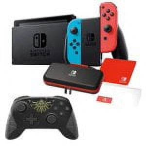 Newest Nintendo Switch 32GB Console with Red-Blue Joy-Con, 6.2" Touchscreen 1280x720 LCD Display, 802.11AC WiFi, Bluetooth 4.1, HDMI, Holiday Bundle with Zelda Switch Pro Controller & Traveler Case