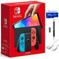 thumbnail image 1 of Newest Nintendo Switch 64G OLED Model Bundle, Nintendo Switch Console with Neon Red & Neon Blue Joy-Con Controllers, Vibrant 7-inch OLED Screen, 64GB Storage, HDMI, Bluetooth, Mazepoly Accessories, 1 of 6
