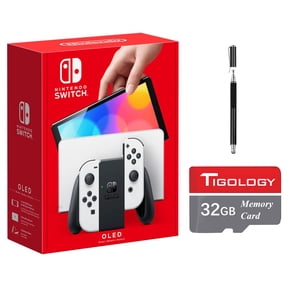 Newest Nintendo Switch 64GB OLED Model Bundle, Nintendo Switch Console with White Joy-Con Controllers, Vibrant 7-inch OLED Screen, 64GB Storage, HDMI, Bluetooth, Tigology Accessories