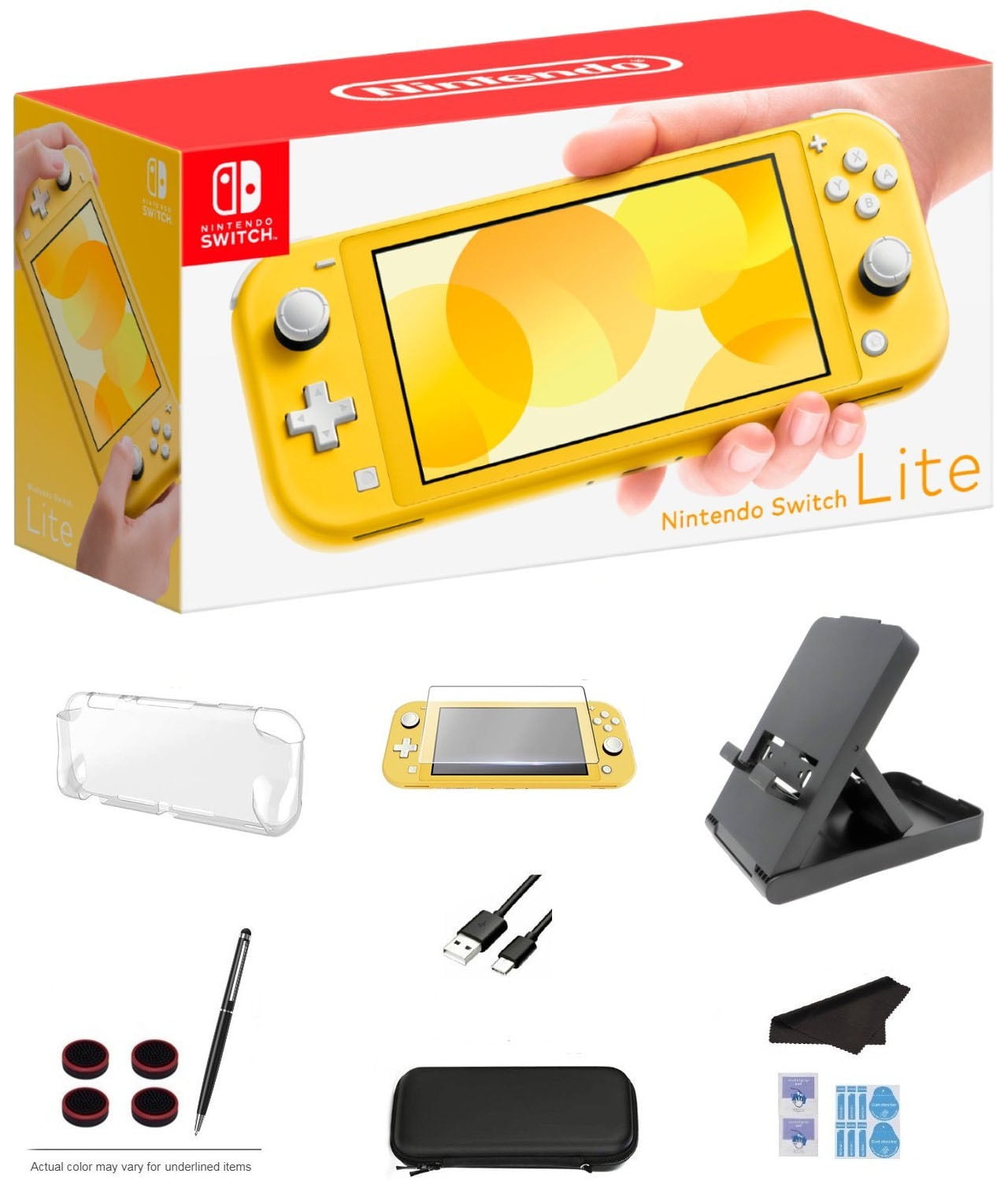Newest Nintendo Switch Lite Yellow Game Console, 5.5” LCD Touch 1280x720  Screen, 32GB Internal Storage with Extra 64GB External SD Storage with