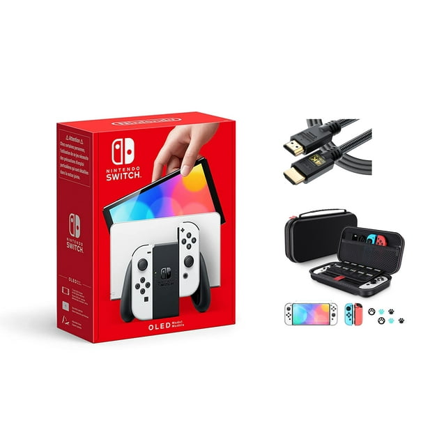 Newest Nintendo Switch Oled White JoyCon Console With NSSDC 10 in 1
