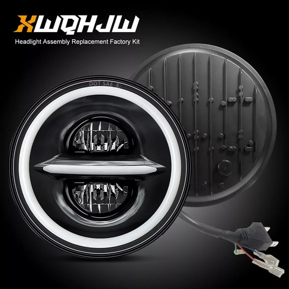 Newest Pair 7" Round LED Headlight Hi-Lo Beams For Jeep Wrangler JK TJ CJ 97-18