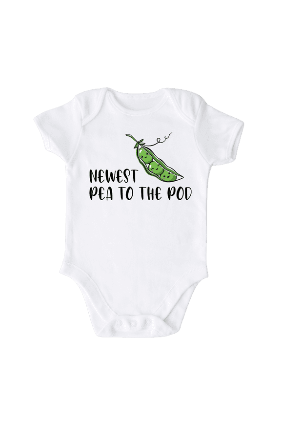 Newest Pea to the Pod Shirt Premium Cotton Custom Baby Clothes Unisex Baby Announcement Onesie for Boys and Girls 18m White