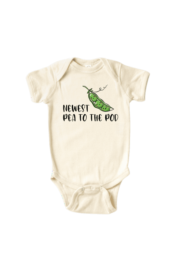 Newest Pea to the Pod Shirt Premium Cotton Custom Baby Clothes Unisex Baby Announcement Onesie for Boys and Girls 3-6m Natural