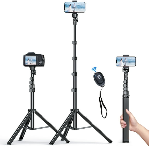 [Newest] Phone Tripod - 66" [Stable & Portable] iPhone Tripod Stand with Remote, NEXMEETravel Tripod for iPhone Compatible with iPhone 13 Pro Max / 13 Pro / 12 Pro Max/Samsung S21/ Camera/GoPro