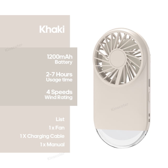 Newest Pocket Fan Super Cool & Quiet Personal Handheld Fan Portable Rechargeable Ventilator Hand Fan With Night Lights