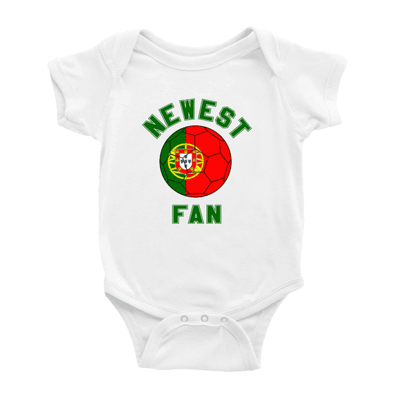 Newest Portugal National Soccer Team Fan Baby Romper (White, 0-3 Months)