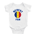 thumbnail image 1 of Newest Romania National Soccer Team Fan Baby Jumpsuits Newborn Clothes (White, 3-6 Months), 1 of 5