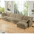 thumbnail image 1 of Newest Slipcovered L Shape Sectional Long Sofa Couch, 4 Seater Sofa,Suppleness Armrests,Deep Seat Sofa,2 Big Pillows, Comfy Couch for Living Room, Apartment, Camel Corduroy Fabric, 1 of 20