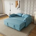 thumbnail image 1 of Newest Sofa Showcase,54" Velvet Blue Sofa Bed – A Dual-Purpose Living Room Gem with a Retractable Bed Option,Blue, 1 of 8
