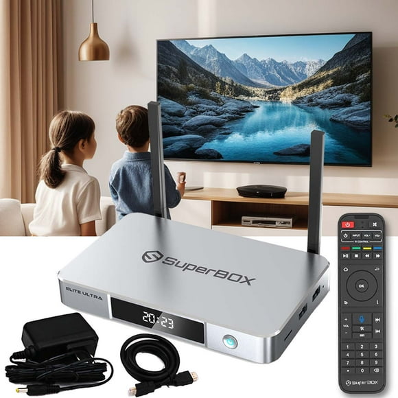 Newest SuperBox S6 Elite Ultra 2024-2025 Fully, 4G RAM+128G ROM Superbox with Voice Remote, 6K, Easy Setup Guide, Included Parental Control Time
