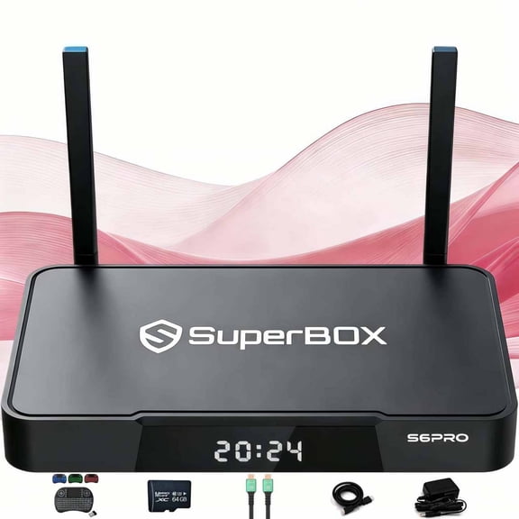 Newest SuperBox S6 PRO 2025 Fully Loaded,4G+32G Powerful Android TV Box,with Voice Remote Control