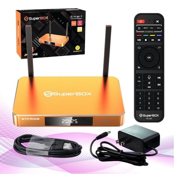 Newest SuperBox S7 Prime 2026 Fully Loaded, 4G RAM+128G ROM Super Box S7prime with Voice Remote& 7-day Time Shift, Premium 6K, Easy Setup Guide (Parental Control Time Included)