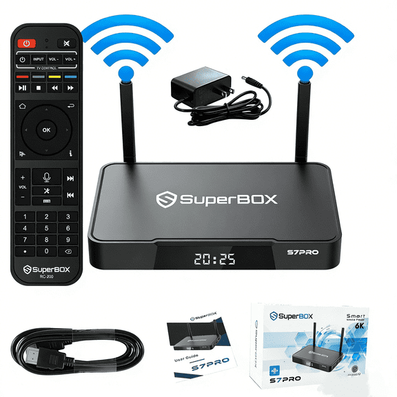 Newest SuperBox S7PRO Smart TV Box with 7-Day Time Shift | Parental Control Time | S6PRO 2025 | 4GB RAM | 32GB Storage with Voice Remote Control