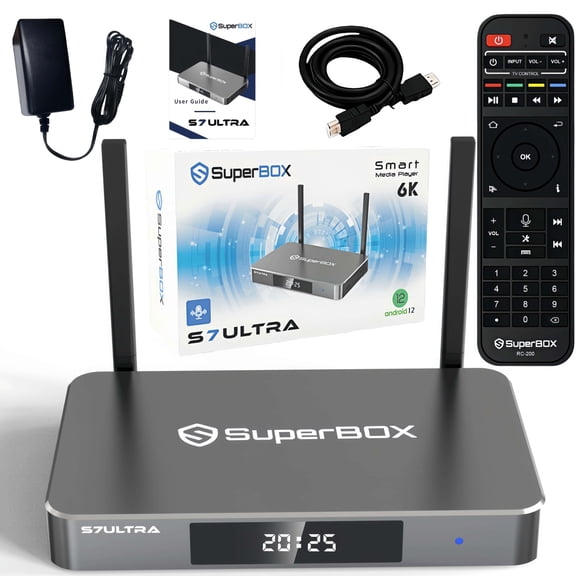 Newest SuperBox S7ULTRA Smart TV Box with 7-Day Time Shift | Parental Control Time | S6ULTRA 2025 | 4GB RAM | 128GB Storage with Voice Backlit Remote Control