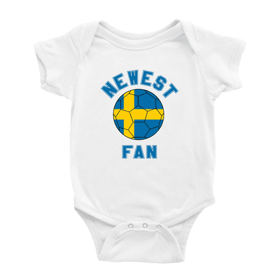 Newest Sweden National Soccer Team Fan Baby Rompers Baby Clothes (White, 0-3 Months)