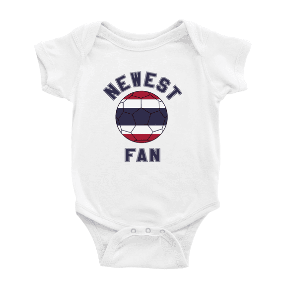 Newest Thailand National Soccer Team Fan Cute Baby Jumpsuits Newborn Clothes (White, 12-18 Months)