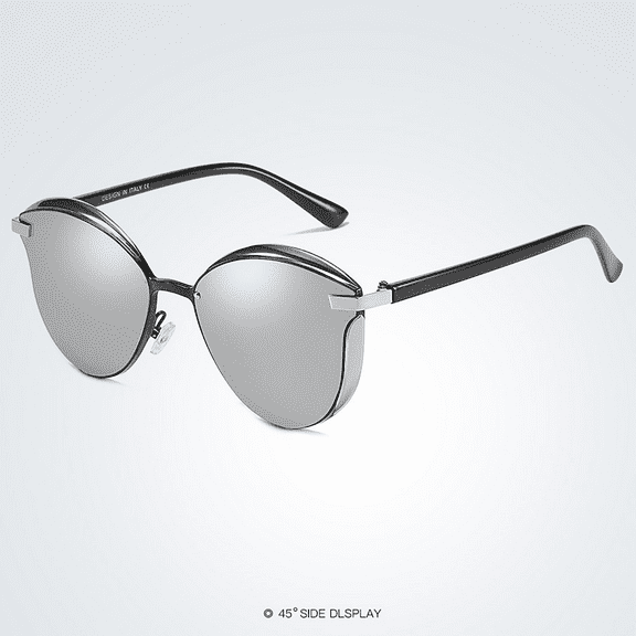 Newest Trendy Design Women's Polarized Sunglasses, High Quality, 100% UV400 Protection, HD VISUAL, Suitable for Driving, Outdoor, Traveling(Silver）