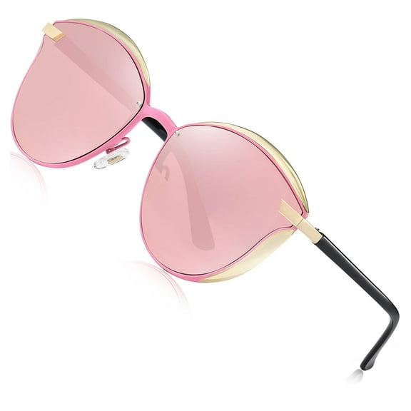 Newest Trendy Design Women's Polarized Sunglasses, High Quality, 100% UV400 Protection, HD VISUAL, Suitable for Driving, Outdoor, Traveling(Pink）