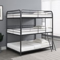 thumbnail image 1 of Newest Triple Full Size Bunk Bed - Black Metal Frame, Space-Saving Stacked Design, Noise-Free, No Box Spring Needed, for Shared Bedrooms​, 1 of 8