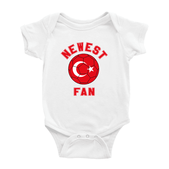 Newest Turkey National Soccer Team Fan Baby Romper (White, 12-18 Months)