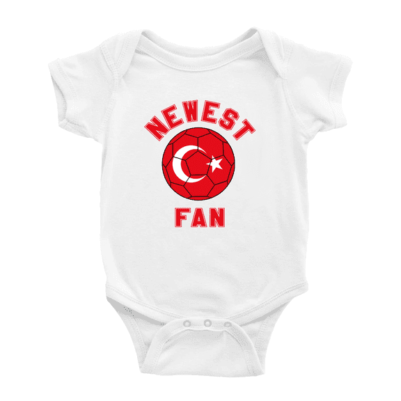 Newest Turkey National Soccer Team Fan Baby Romper (White, 12-18 Months)