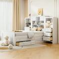 thumbnail image 1 of Newest Twin Size Wood Platformbed with Vertical All-in-One Cabinet , 4 Drawers on each side, White, 1 of 9