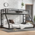 thumbnail image 1 of Newest Twin XL Over Queen Metal Bunk Bed with Noise Reduction and Dual Side Ladders, Black, 1 of 13