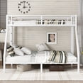 thumbnail image 1 of Newest Twin XL Over Queen Metal Bunk Bed with Noise Reduction and Dual Side Ladders, White, 1 of 13
