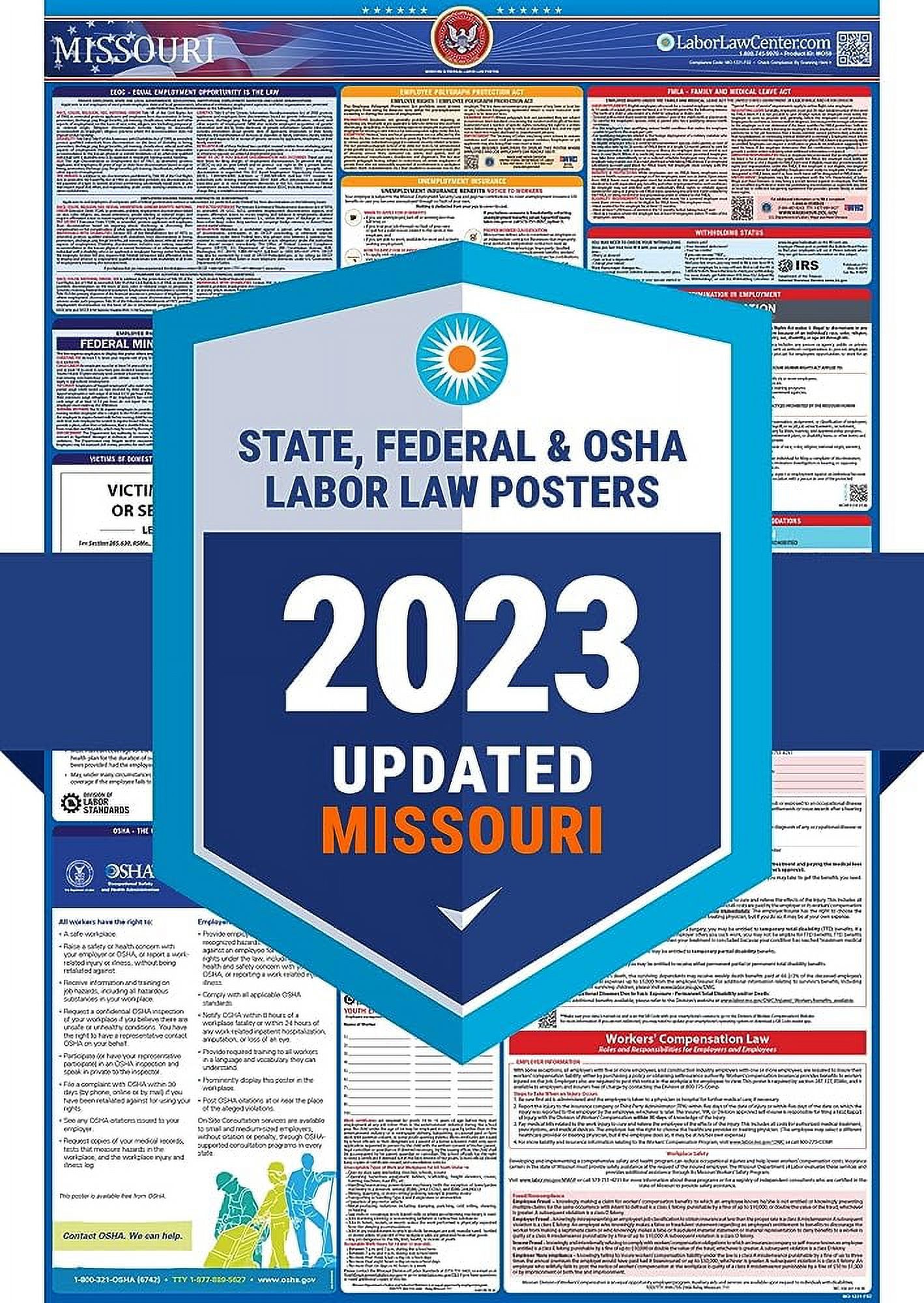 Newest Update for 2023 Missouri State & Federal Poster Includes June