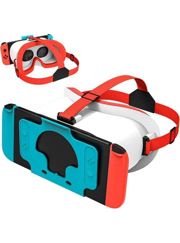 Newest VR Headset for Nintendo Switch & Switch OLED Model, 3D VR Glasses with Adjustable Lens for Virtual Reality Gaming Experience, Switch VR Labo Goggles Headset for Nintendo Switch(Red White)